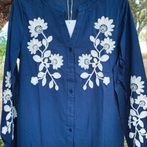 Blouse chemise coton Brodée S/M